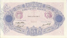 500 francs bleu et rose